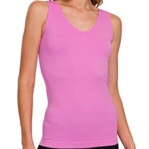 Zenana U or v neck 2-way seamless tank top